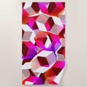 Viele Hexagons mit dunkelrotem Hintergrund Strandtuch (Vorderseite)