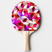 Viele Hexagons mit dunkelrotem Hintergrund Tischtennis Schläger (Rückseite)