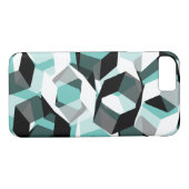 Viele Hexagons mit farblosen Teilen, auf leicht aq Case-Mate iPhone Hülle (Rückseite (Horizontal))