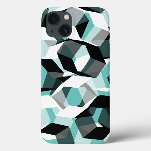Viele Hexagons mit farblosen Teilen, auf leicht aq Case-Mate iPhone Hülle (Rückseite)