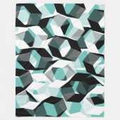 Viele Hexagons mit farblosen Teilen, auf leicht aq Fleecedecke (Vorderseite)