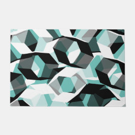 Viele Hexagons mit farblosen Teilen, auf leicht aq Fußmatte