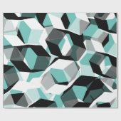 Viele Hexagons mit farblosen Teilen, auf leicht aq Geschenkpapier (Flach)