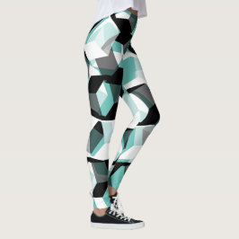 Viele Hexagons mit farblosen Teilen, auf leicht aq Leggings