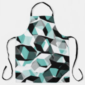 Viele Hexagons mit farblosen Teilen, auf leicht aq Schürze (Vorderseite)