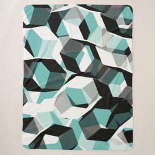 Viele Hexagons mit farblosen Teilen, auf leicht aq Sherpadecke