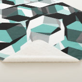 Viele Hexagons mit farblosen Teilen, auf leicht aq Sherpadecke (3/4)