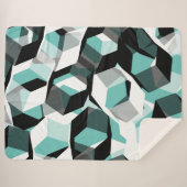 Viele Hexagons mit farblosen Teilen, auf leicht aq Sherpadecke (Vorderseite (Horizontal))