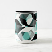 Viele Hexagons mit farblosen Teilen, auf leicht aq Tasse (Zentrum)