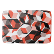 Viele Hexagons mit farblosen Teilen, in klarem Rot