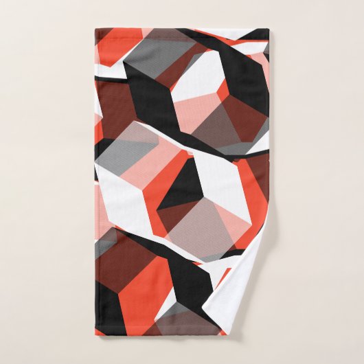 Viele Hexagons mit verfärbten Teilen in hellrot Badhandtuch Set (Handtuch)