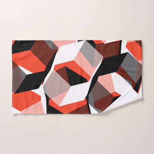 Viele Hexagons mit verfärbten Teilen in hellrot Badhandtuch Set (Handtuch)