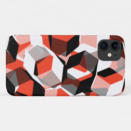 Viele Hexagons mit verfärbten Teilen in hellrot Case-Mate iPhone Hülle (Rückseite (Horizontal))