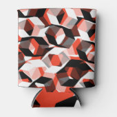 Viele Hexagons mit verfärbten Teilen in hellrot Dosenkühler (Vorderseite)