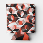 Viele Hexagons mit verfärbten Teilen in hellrot Dosenkühler (Rückseite)