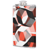 Viele Hexagons mit verfärbten Teilen in hellrot Flachmann (Links)