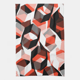 Viele Hexagons mit verfärbten Teilen in hellrot Geschirrtuch