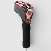Viele Hexagons mit verfärbten Teilen in hellrot Golf Headcover (angewinkelt)