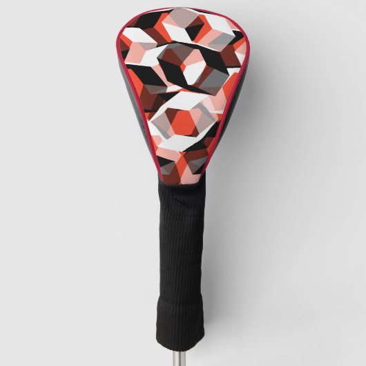Viele Hexagons mit verfärbten Teilen in hellrot Golf Headcover (Vorderseite)