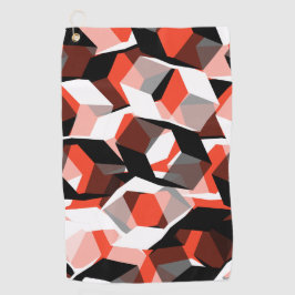 Viele Hexagons mit verfärbten Teilen in hellrot Golfhandtuch