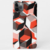 Viele Hexagons mit verfärbten Teilen in hellrot iPhone Hülle (Rückseite)