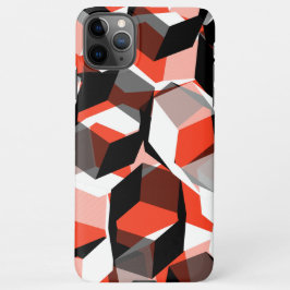 Viele Hexagons mit verfärbten Teilen in hellrot iPhone 11Pro Max Hülle