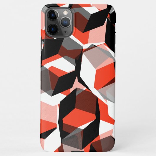 Viele Hexagons mit verfärbten Teilen in hellrot iPhone Hülle (Rückseite)