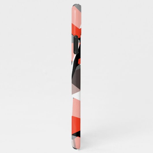 Viele Hexagons mit verfärbten Teilen in hellrot iPhone Hülle (Rechte Seite)