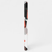 Viele Hexagons mit verfärbten Teilen in hellrot iPhone Hülle (Linke Seite)