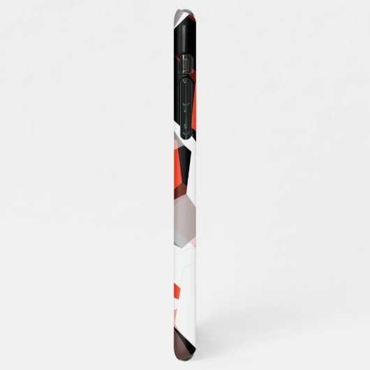 Viele Hexagons mit verfärbten Teilen in hellrot iPhone Hülle (Linke Seite)