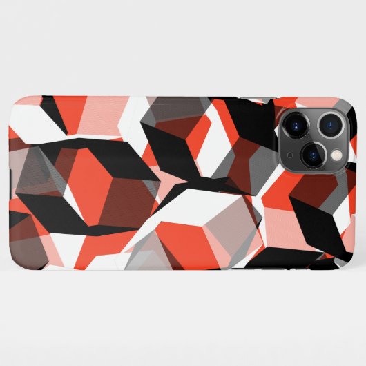 Viele Hexagons mit verfärbten Teilen in hellrot iPhone Hülle (Rückseite (Horizontal))