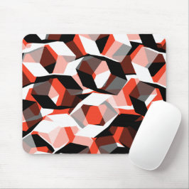 Viele Hexagons mit verfärbten Teilen in hellrot Mousepad