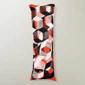 Viele Hexagons mit verfärbten Teilen in hellrot Seitenschläferkissen (Vorderseite Vertikal)