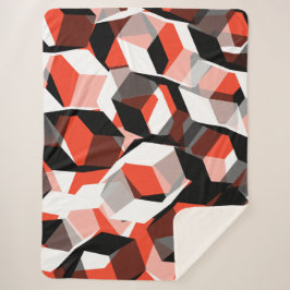 Viele Hexagons mit verfärbten Teilen in hellrot Sherpadecke