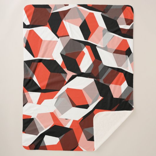 Viele Hexagons mit verfärbten Teilen in hellrot Sherpadecke (Vorderseite)