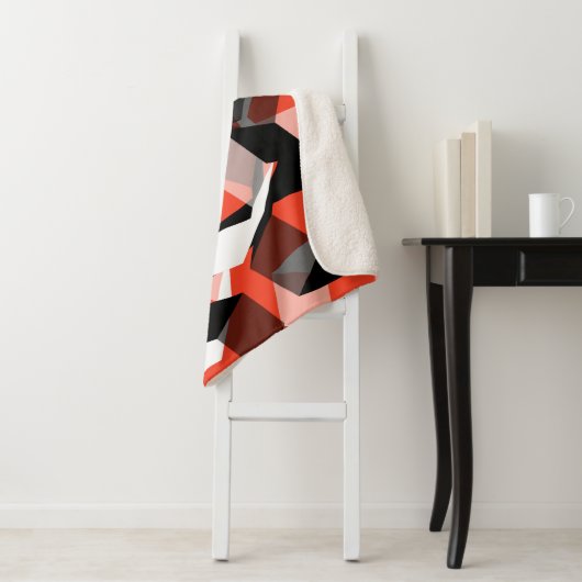 Viele Hexagons mit verfärbten Teilen in hellrot Sherpadecke (Beispiel)