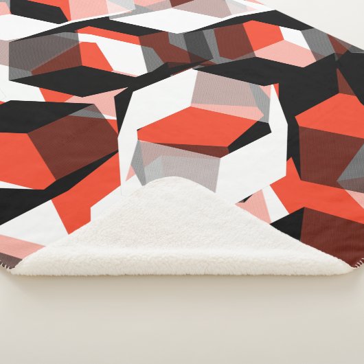 Viele Hexagons mit verfärbten Teilen in hellrot Sherpadecke (3/4)