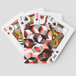 Viele Hexagons mit verfärbten Teilen in hellrot Spielkarten