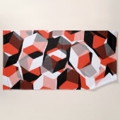 Viele Hexagons mit verfärbten Teilen in hellrot Strandtuch (Vorderseite)