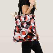 Viele Hexagons mit verfärbten Teilen in hellrot Tasche (Von Nahem)