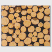 Viele Holzstämme runder Teakholz-Baumstämme Geschenkpapier (Flach)
