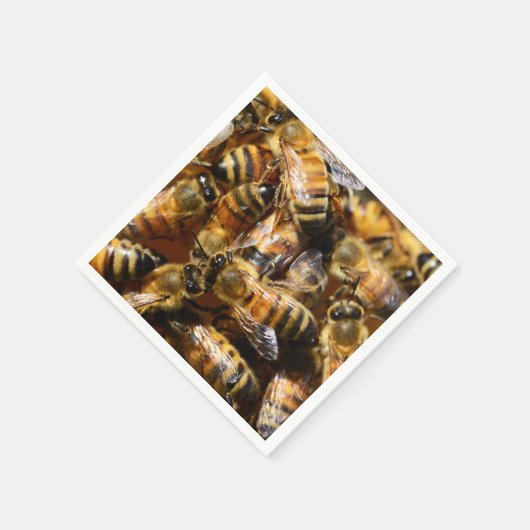 Viele Honigbienen Serviette (Ecke)