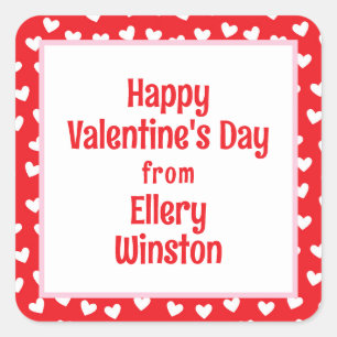 Viele Hörstunden im Klassenzimmer Valentinstag Quadratischer Aufkleber