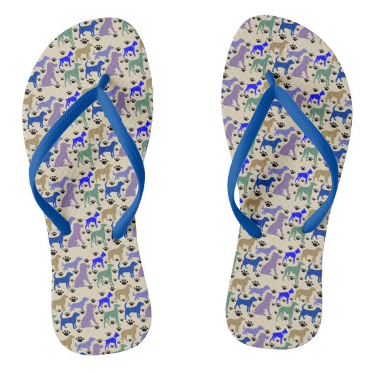 Viele Hunde Flip Flops Badesandalen (Fußbett)