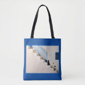 Viele Katzen auf einer weißen Treppe in einem grie Tasche (Vorderseite)