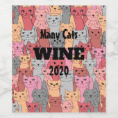 Viele Katzen gestalten Weinetikett (Einzelnes Label)