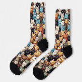 Viele Katzen Socken (Linkes Detail)