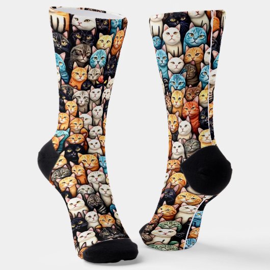 Viele Katzen Socken (Gewinkelt)
