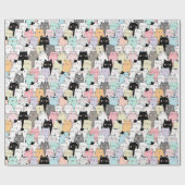 Viele Katzenverpackungspapier Geschenkpapier (Flach)