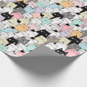 Viele Katzenverpackungspapier Geschenkpapier (Ecke)